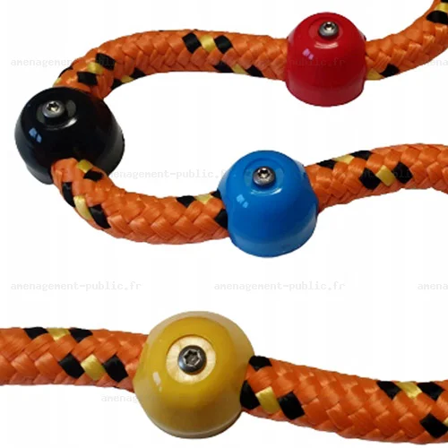 Fixation en polyamide pour corde et filet de structure de jeu